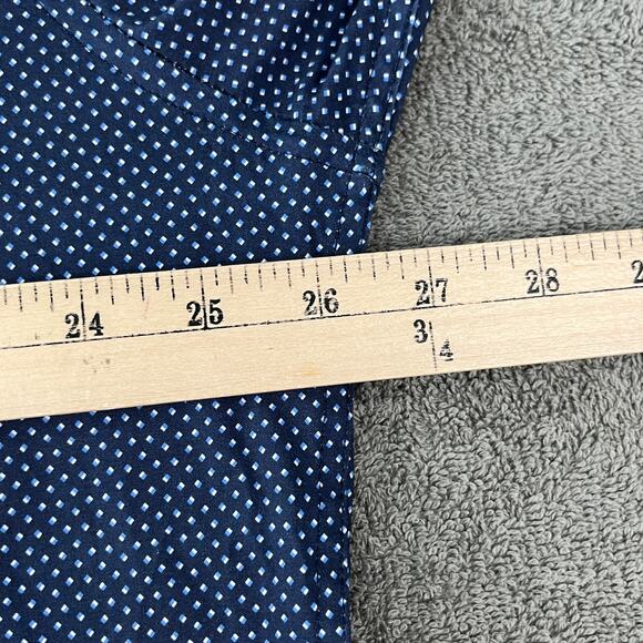 John Maverick Performance Shirt Mens Size 2XL Navy‎ Blue Diamond Print Button Up - Picture 9 of 9